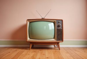 televisão retrô em 3D