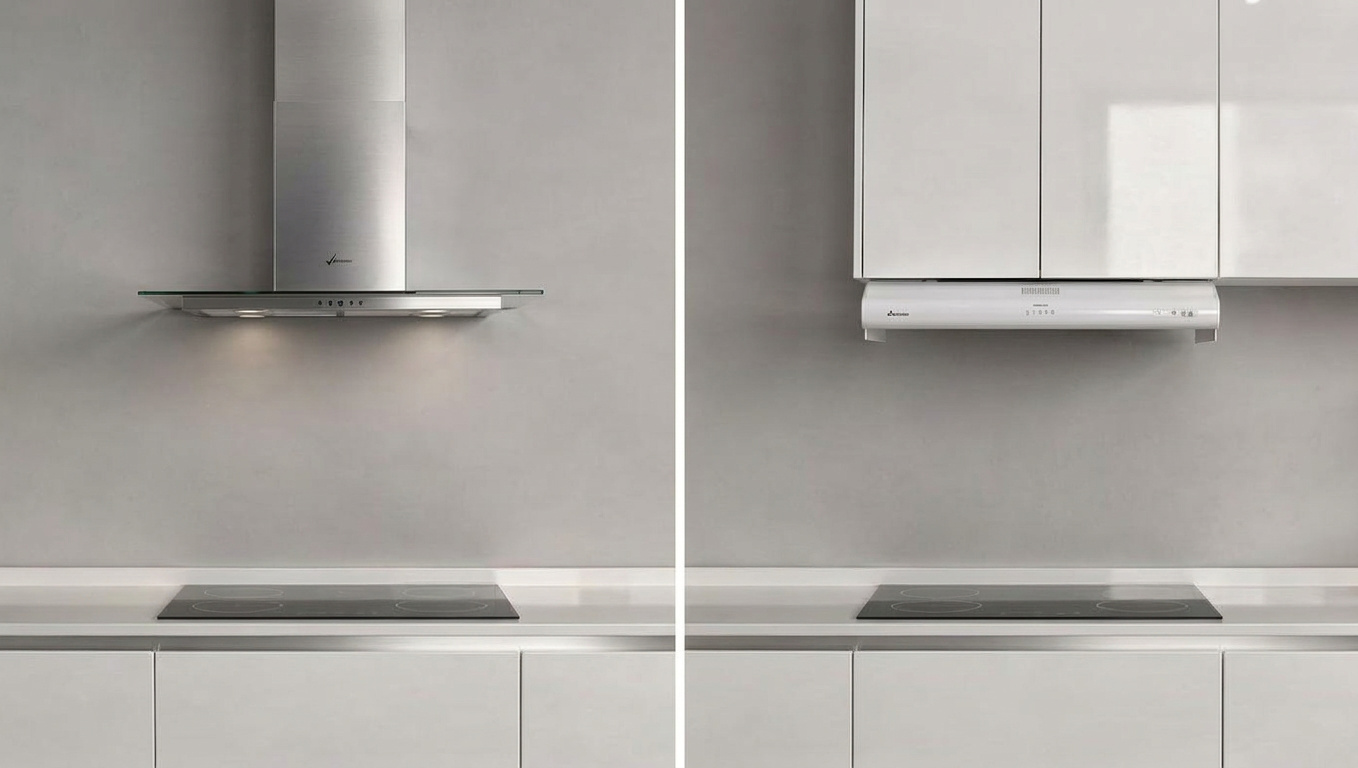 coifa e depurador de ar lado a lado